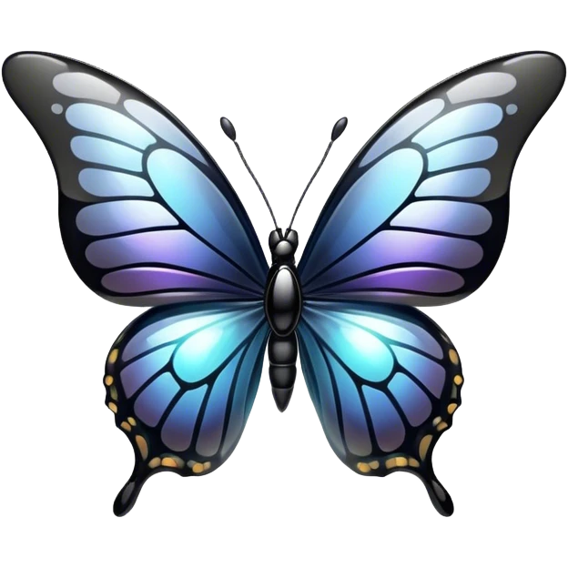 Glossy Obsidian glass butterfly emoji
