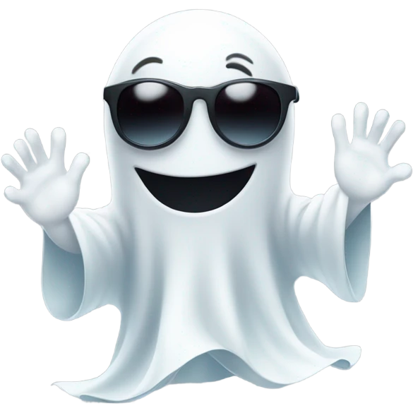 cute Ghost posing with sun glasses emoji