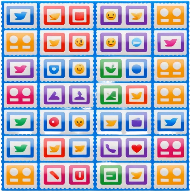 postage stamp sheet in postal service  emoji