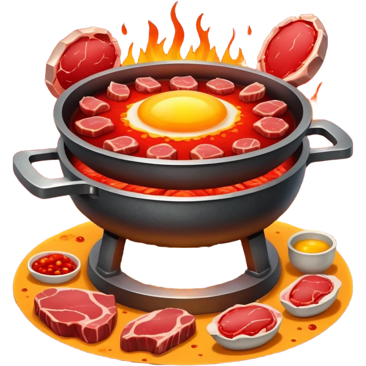 Iron-rich foods (liver, steak, sardines, dark chicken meat, egg yolk) surrounding a glowing forge that transforms them into bright red blood cells. The blood cells carry tiny oxygen molecules throughout a luminous outline of a body, bringing energy to muscles and vital organs. emoji