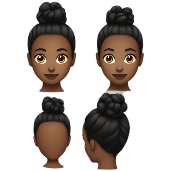 black girl hair buns emoji