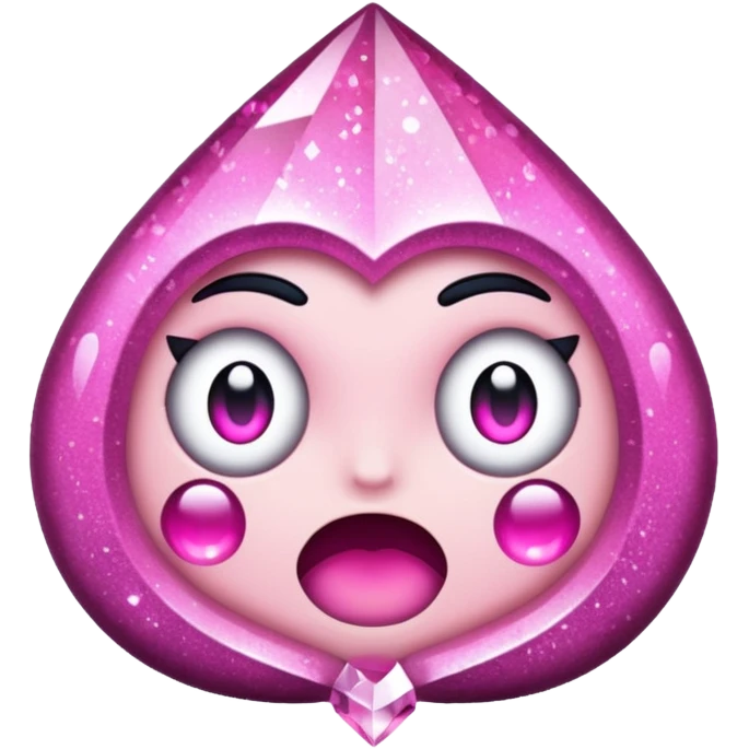 glitter cristal rosa shock emoji