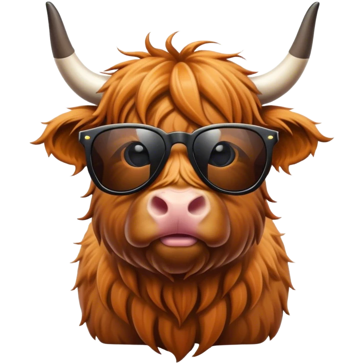 Highland cow with sunglasses emoji