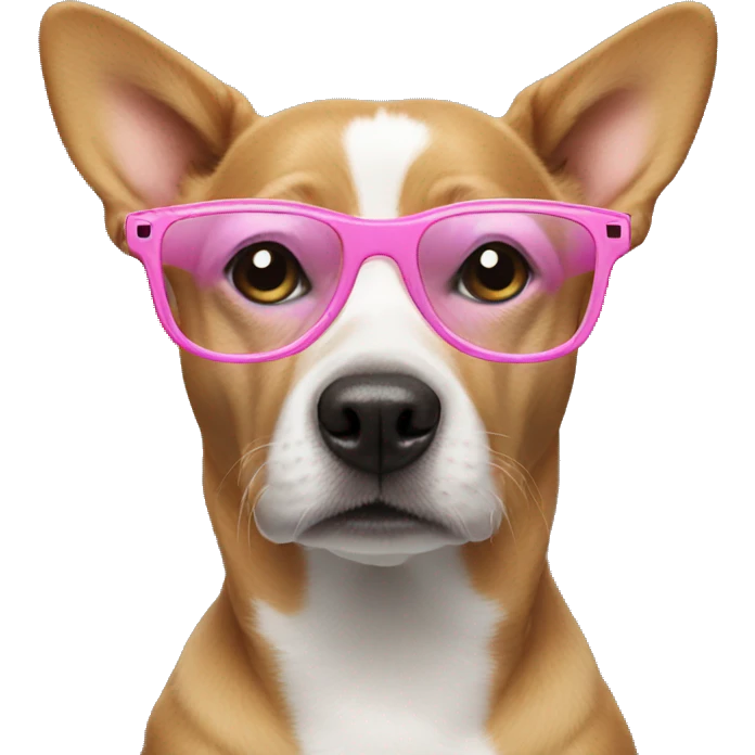 dog wearing pink glasses emoji