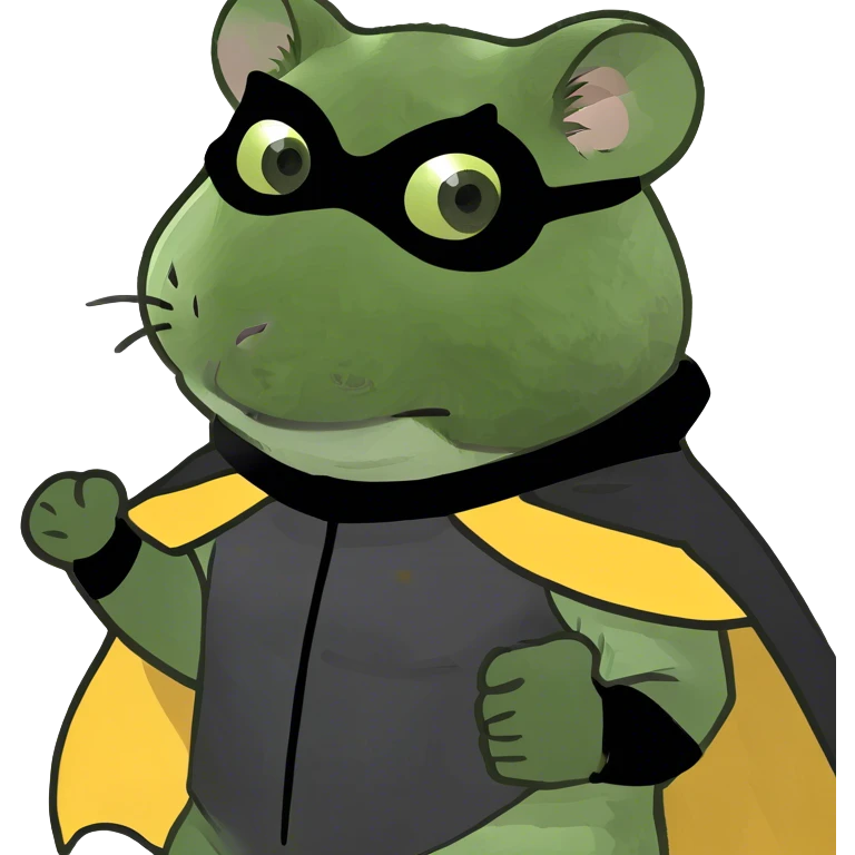 Black panther superhero but instead it’s a hamster emoji