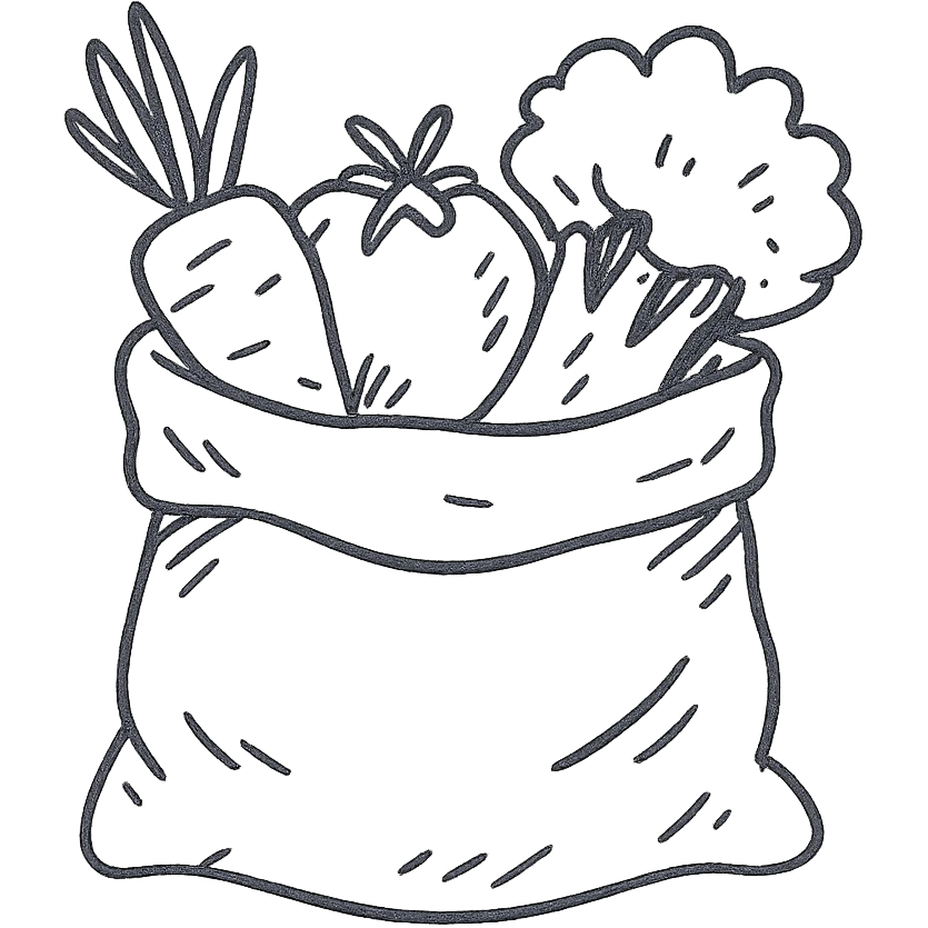 a bag of vegetables emoji
