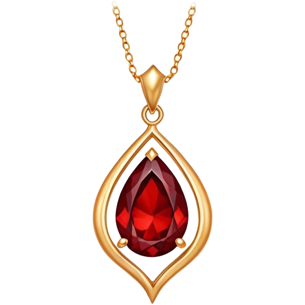 red garnet pendant like a drop of enchanted starlight, glowing with passion and power emoji