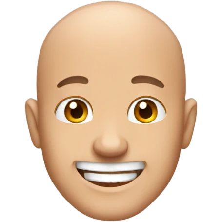 smiling bald man in red emoji