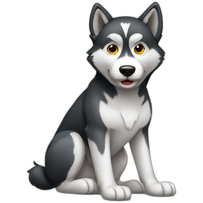huskie sit full body emoji