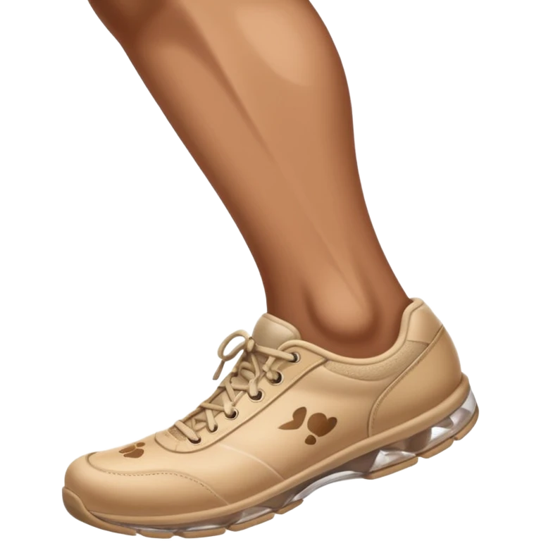 a shoe with a foot inside, stepping and showing a clear shoe print below. and leg







 emoji