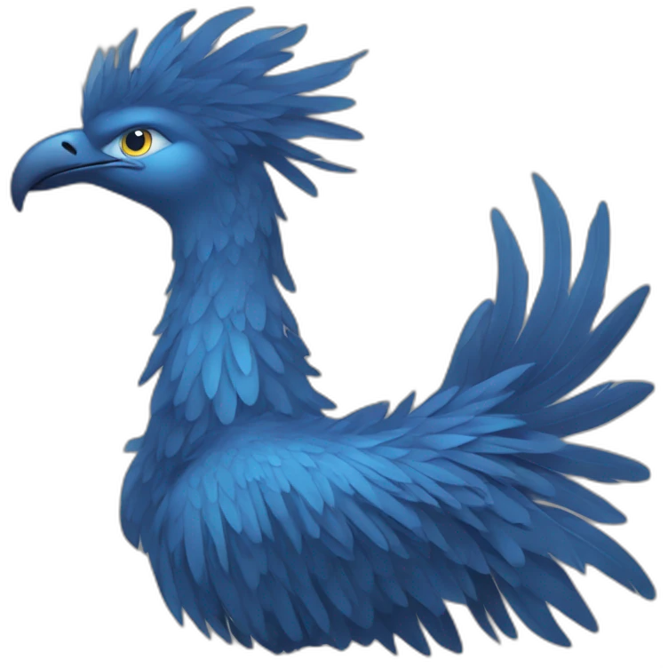 Bleu Phoenix simple icon plat, profille emoji