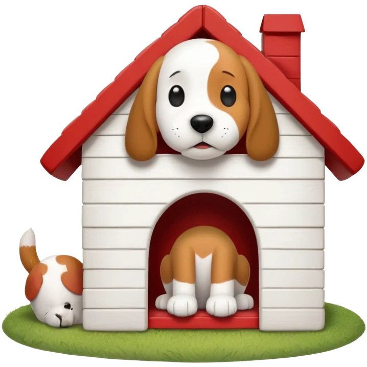 🐶☁️✨ Snoopy daydreaming on his doghouse emoji