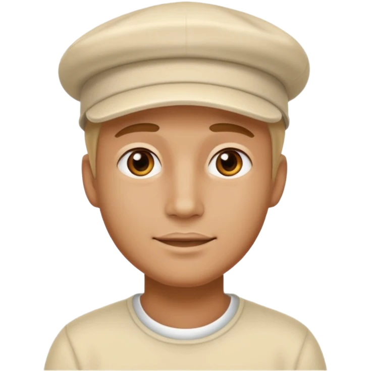 man with creme cap emoji