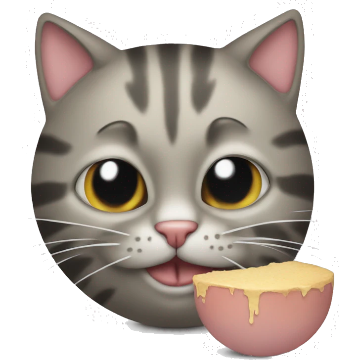 A cat eating a mouse emoji