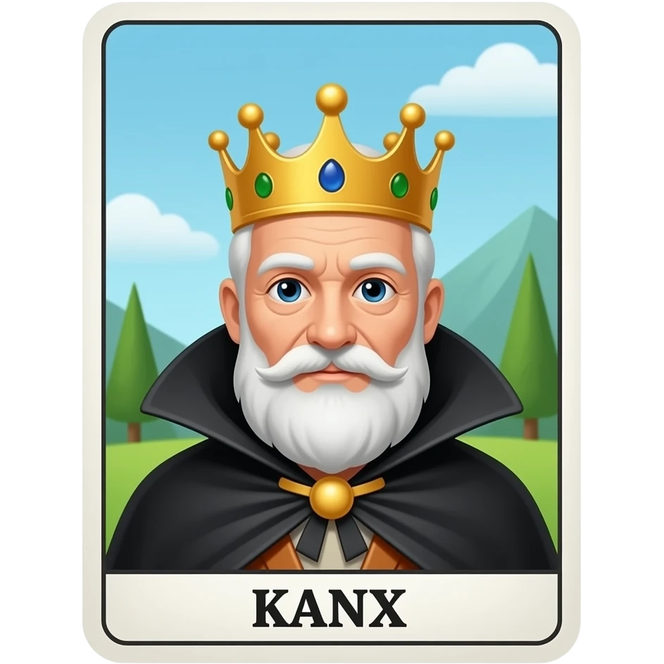 black cape old  King inside Tarot Card emoji