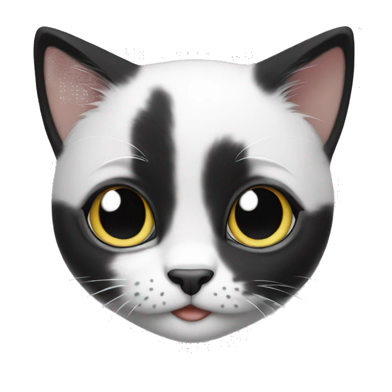 black n white kitten emoji