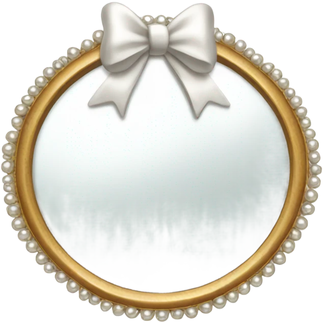 white mirror with pearl and bow emoji