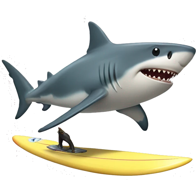 surfing shark emoji