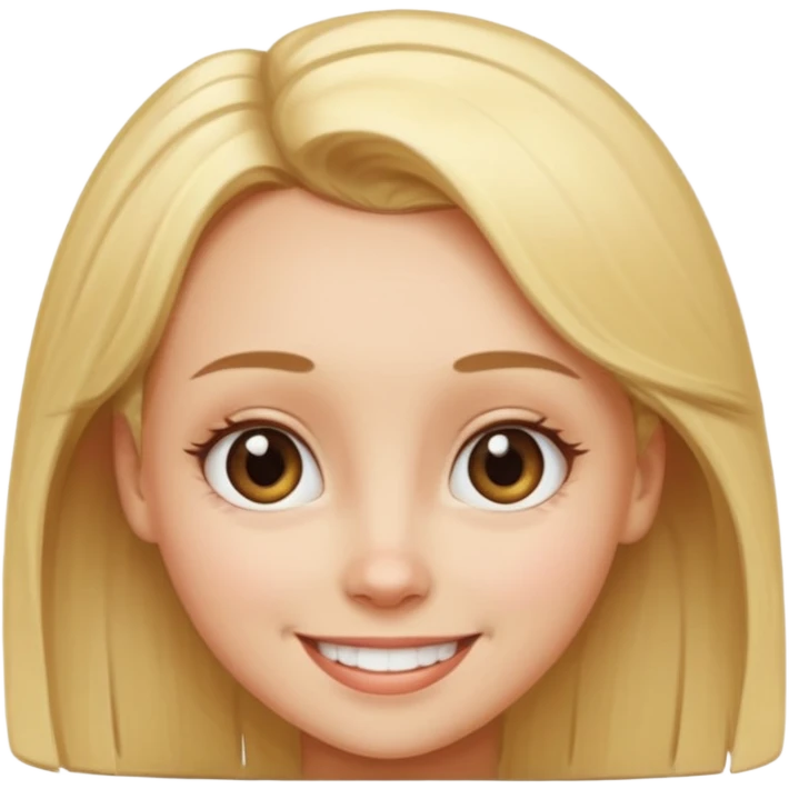 An emoji of a blond girl with a VERY VERY VERY big forehead emoji