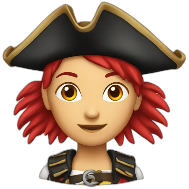 female-pirate-red-mohawk emoji