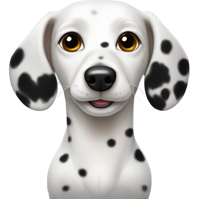 White dachshund with black spots  emoji