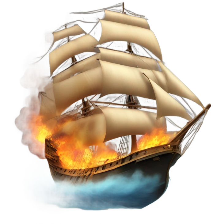 burning ship emoji