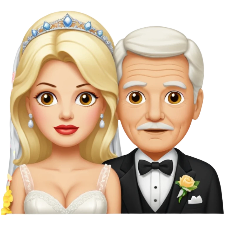 Anna Nicole as bride with elderly husband  emoji