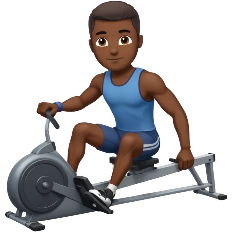 african american male on rowing machine emoji