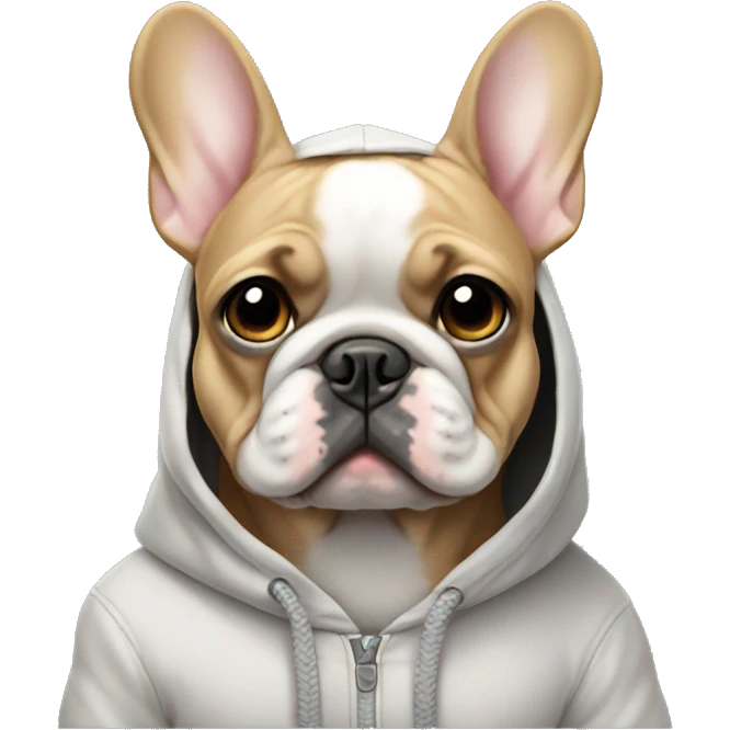 frenchie wearing hoodie emoji