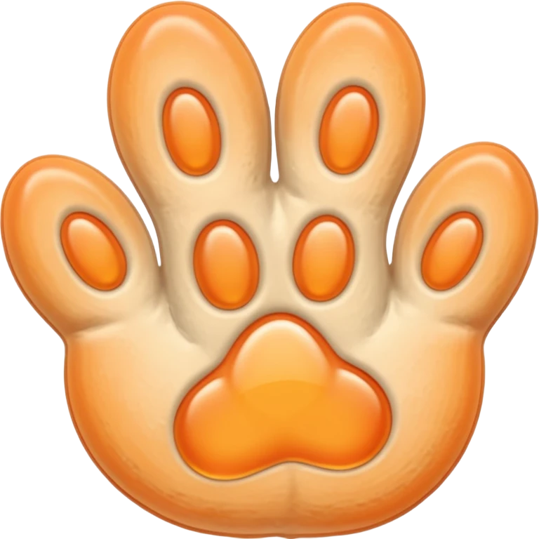 a very light pale pastel apricot pawprint emoji