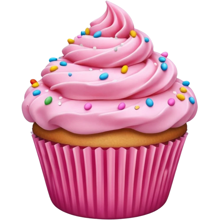 Cupcake with pink icing emoji