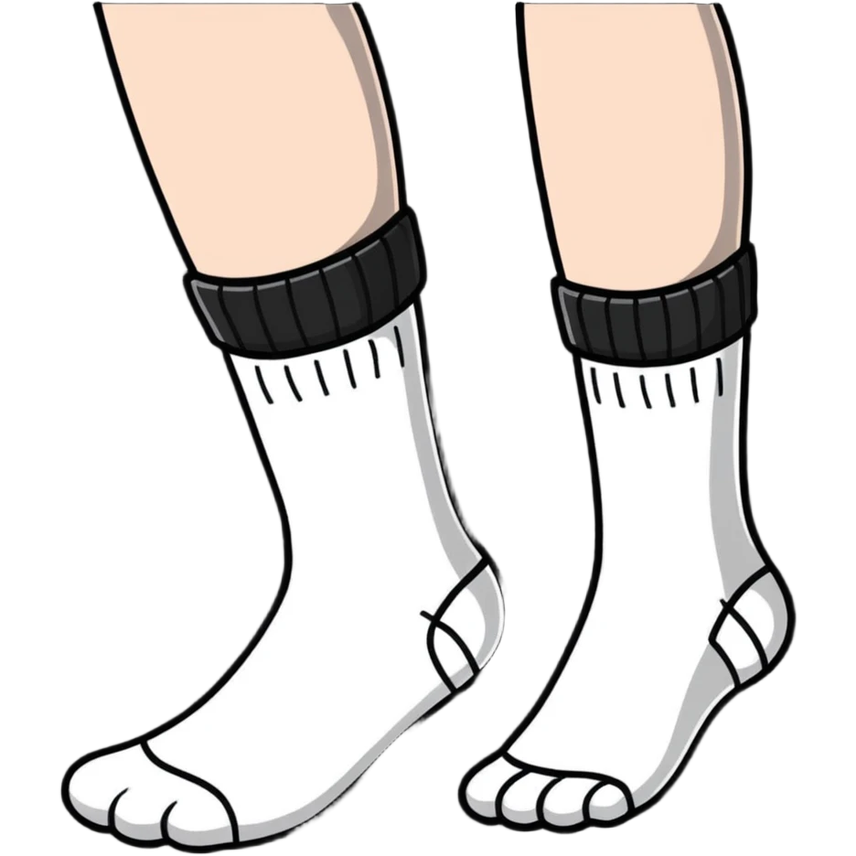 pair of feet wearing white cotton socks seen from below showing the textured soles emoji