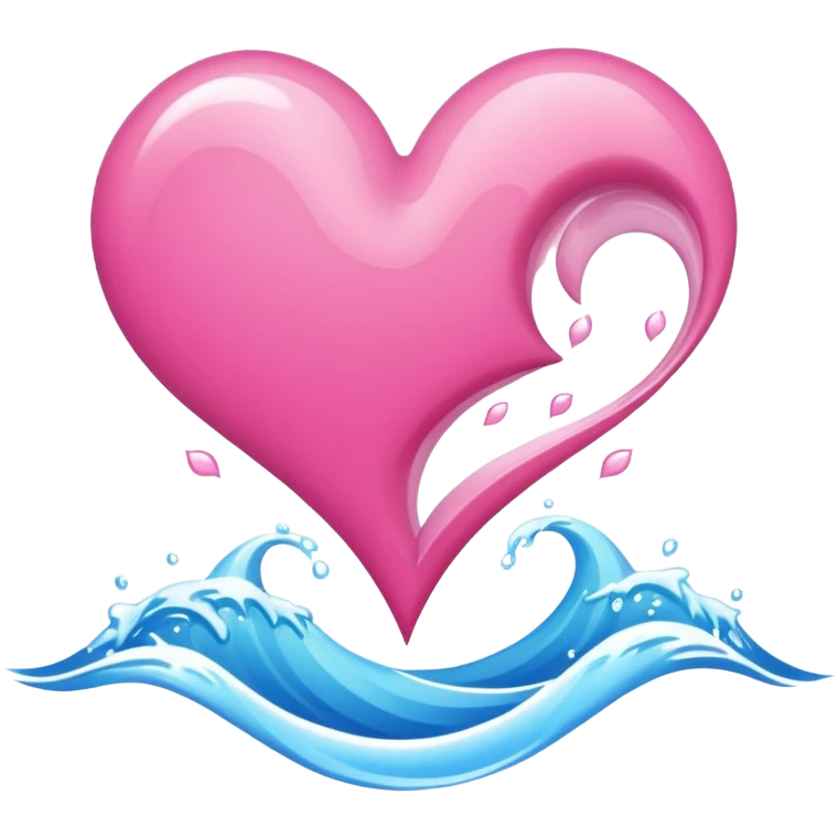 Pink Heart Shaped Wave emoji