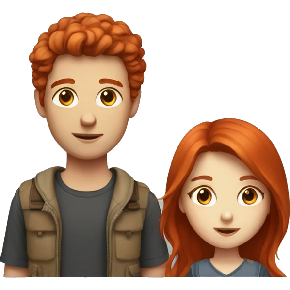 Red head girl and brown haired boy  emoji