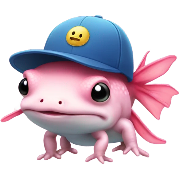 Axolotl Wearing a cap￼ emoji