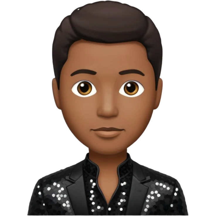 Kenneth Babyface Edmonds with dark brown hair, black sequin outfit emoji