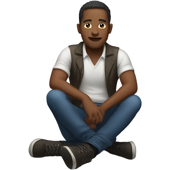 Man crossing legs emoji