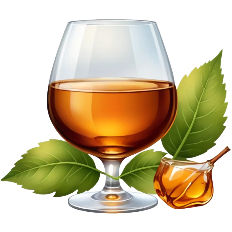 glass of cognac in a garden emoji