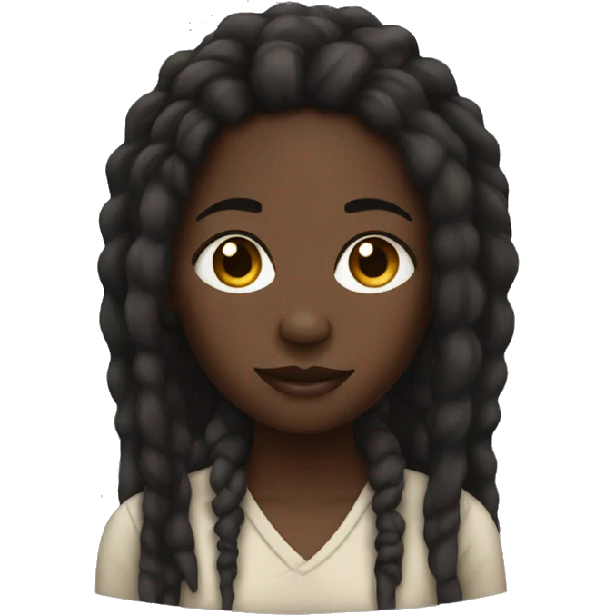 dark-skinned girl with dreadlocks emoji