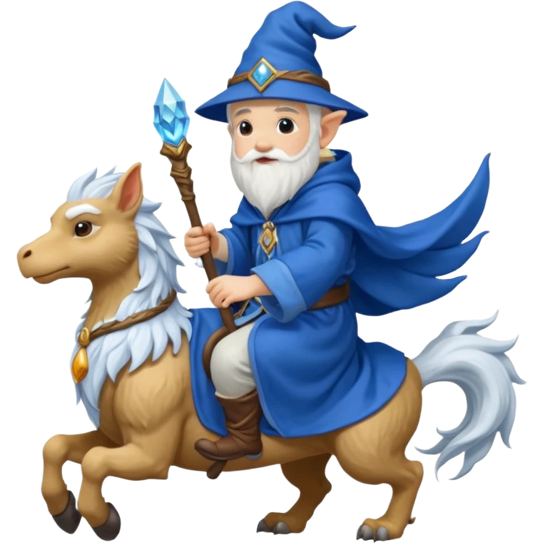 Male Gnome Mage Blizzard World of Warcraft on a griffen emoji