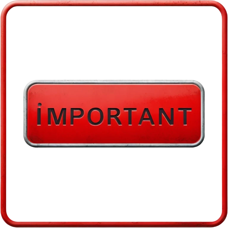 The word "important" on a red sign emoji