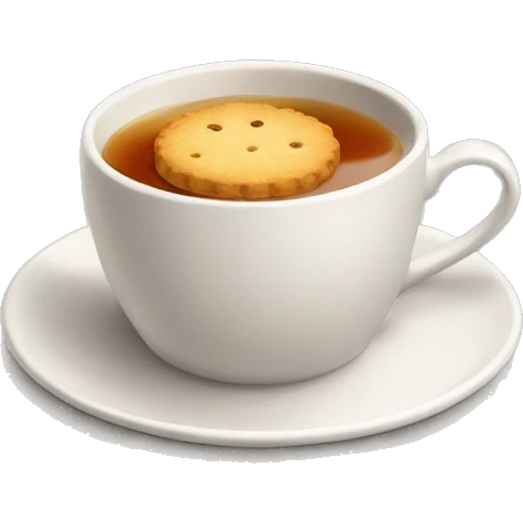 Cup of tea with biscuit emoji