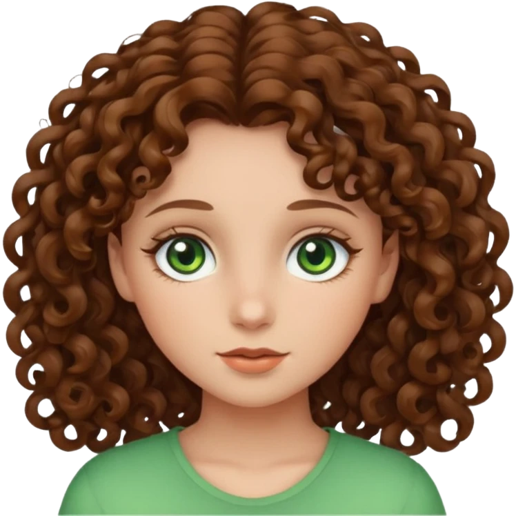 Girl with curly hair and green eyes  emoji
