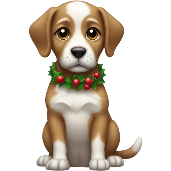 Christmas puppy emoji