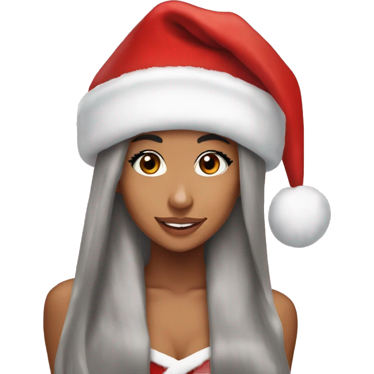 ariana grande with santa hat emoji