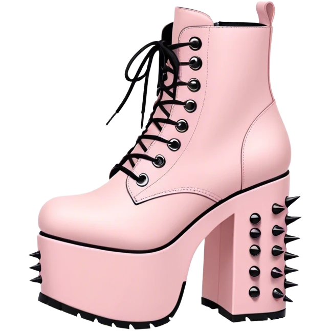 Light pink platform boots gothic with spikes emoji