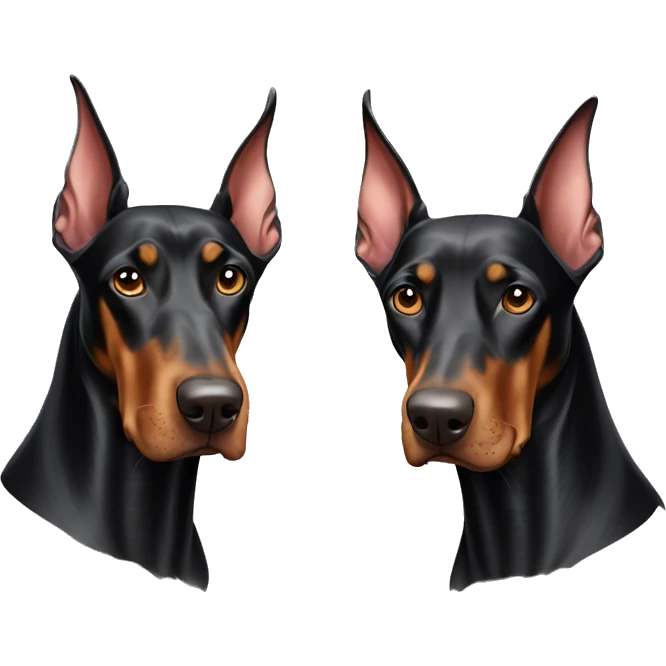 Two Dobermans different colors emoji