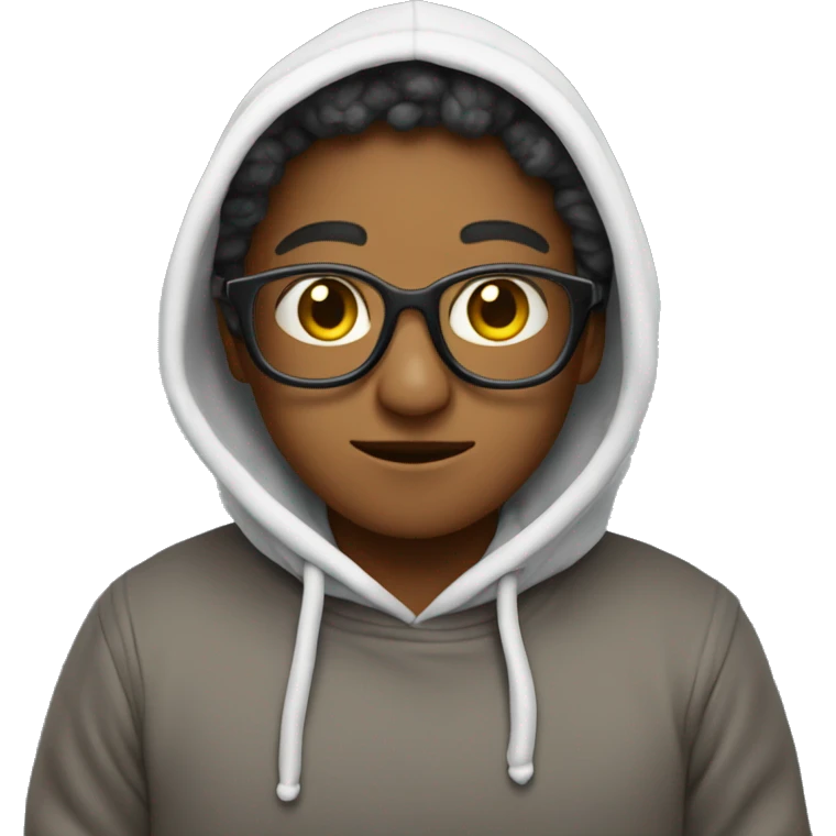 Una oveja usando una sudadera emoji