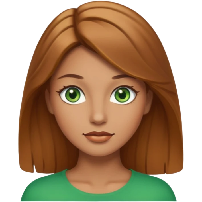 Model woman with light brown hair Carmel skin and green eyes emoji