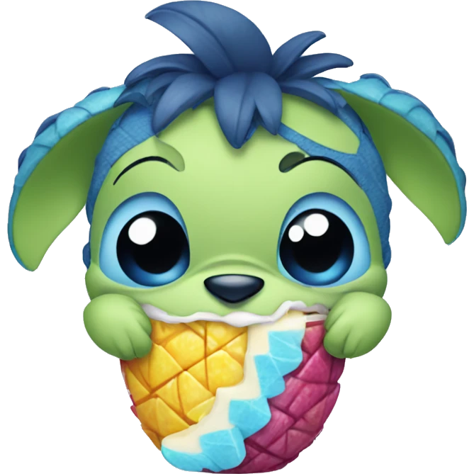 Stitch with pinacolada  emoji